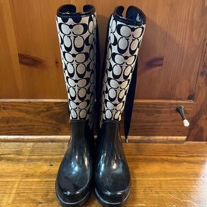 Coach Lace Up Rain Boots size 7